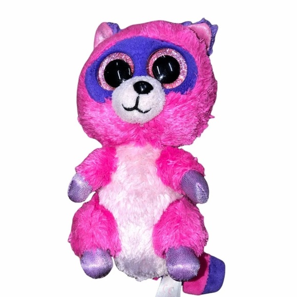 ty beanie baby roxie pink raccoon plush - Picture 4 of 4
